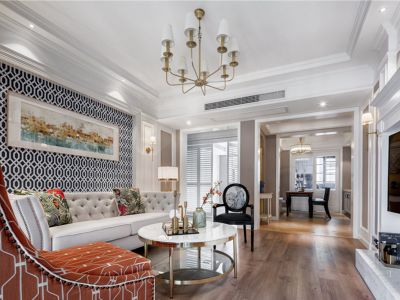 美域天成-132㎡-美式风效果图