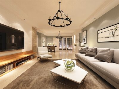 园丁园-128㎡-极简风效果图