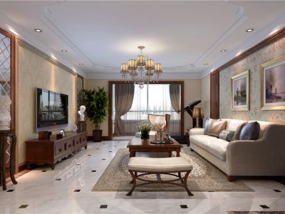 西山林语-138㎡-美式风效果图