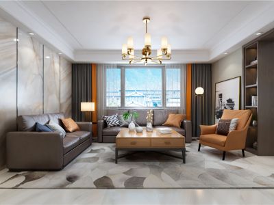 聚龙花园-123㎡-现代风效果图