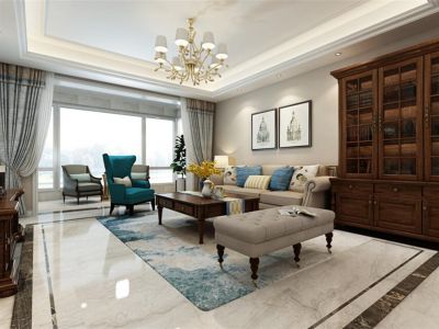 华府景园-124㎡-美式风效果图