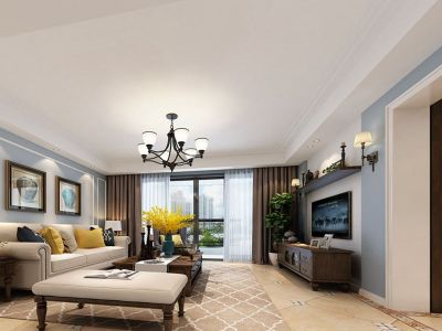 融创观澜壹号-72㎡-美式风效果图