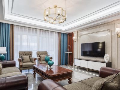 金地宸颂-138㎡-美式风效果图