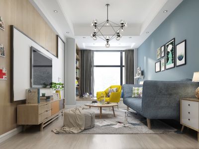 普华浅水湾-120㎡-现代风效果图