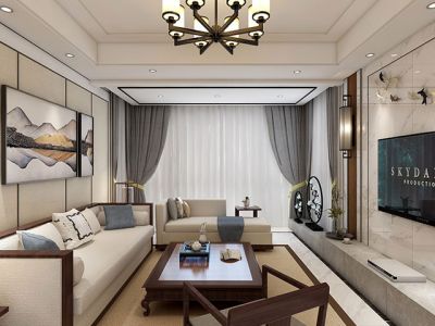 中海半山华府-140㎡-新中式风效果图