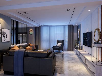 龙湖天奕-190㎡-港式风效果图