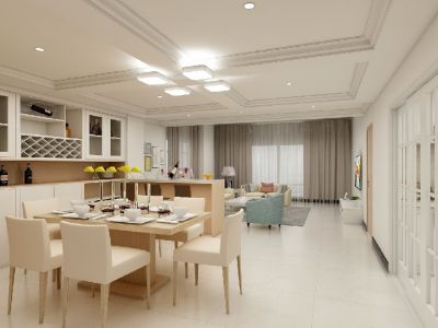 怡和花园极简风格108平米三居室装修效果图案例