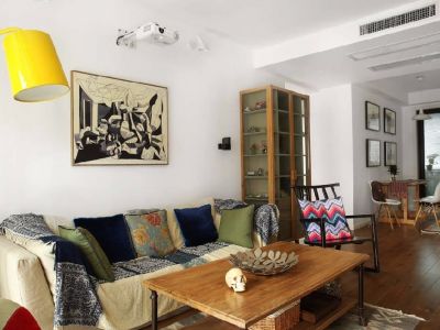 胜景园北欧风格105平米三居室装修效果图案例