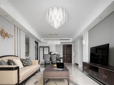 鸿坤理想城-130㎡-美式风效果图