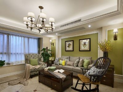 西锦国际广场-120㎡-美式风效果图