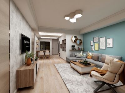 西港碧水湾-110㎡-北欧风效果图