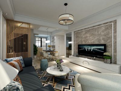 中梁国宾府-100㎡-现代风效果图