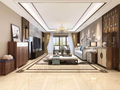 龙湖彩虹郦城-160㎡-新中式风效果图