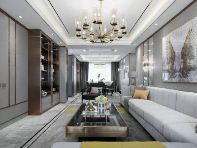 金辉城-160㎡-北欧风效果图