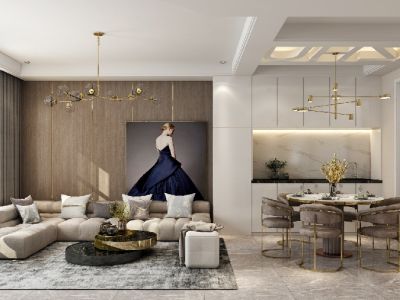 金湾十里海-388㎡-现代风效果图