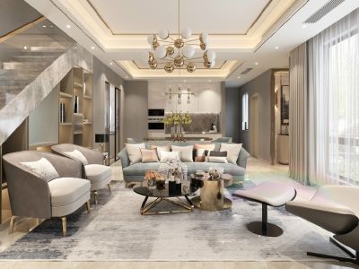 揽海名寓-343㎡-轻奢风效果图