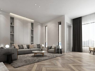 美域天成-110㎡-简约风效果图