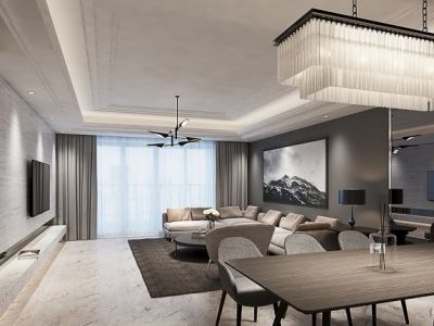 中海长安府-192㎡-现代风效果图