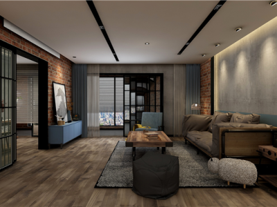 锦都家园-134㎡-工业风效果图