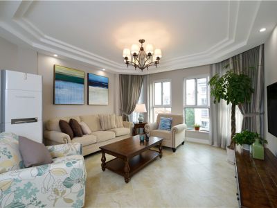 松湖悦府-125㎡-美式风效果图