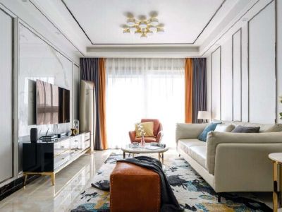 大都·公园里简约风格103平米三居室装修效果图案例