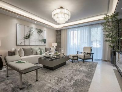 敔山湾花园-135㎡-新中式风效果图