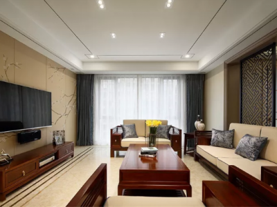 盛世香湾-95㎡-新中式风效果图