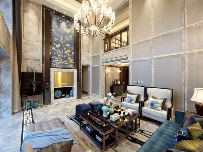 中铁城-203㎡-美式风效果图