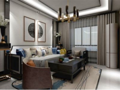 富成花园-124㎡-新中式风效果图