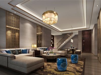 铁投紫瑞府-210㎡-中式风效果图