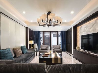 银基国际旅游度假区新中式风格180平米别墅装修案例