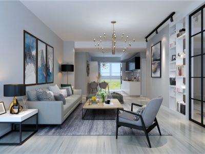 五月华庭-126㎡-现代风效果图