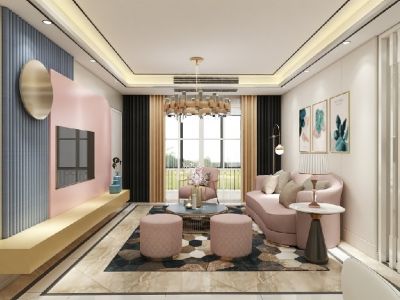 新力东园-98㎡-轻奢风效果图