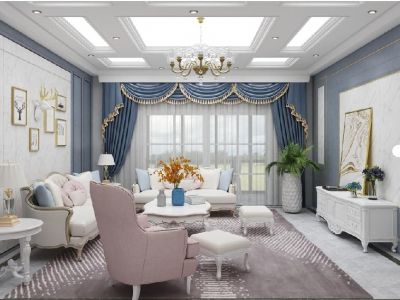 中海锦城-125㎡-欧式风效果图