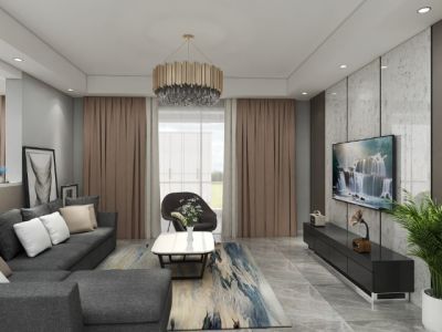 格林桑卡-96㎡-现代风效果图