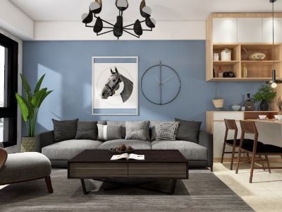 世纪新城-128㎡-现代风效果图