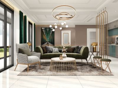 茂源小区-210㎡-轻奢风效果图
