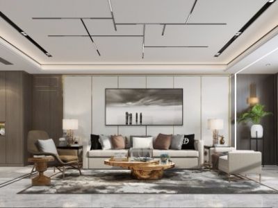 紫郡长安-128㎡-现代风效果图