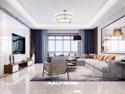 紫薇东进-105㎡-现代风效果图