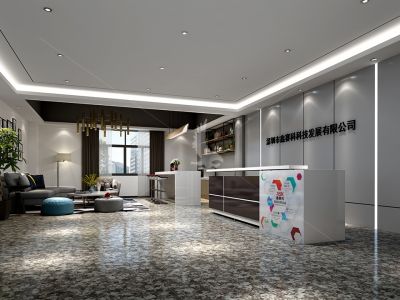 鑫赛科科技公司-260㎡-工业风效果图