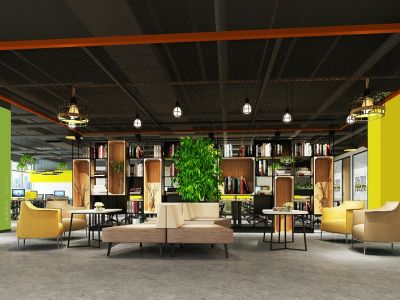 西乡办公室-2800㎡-现代风效果图