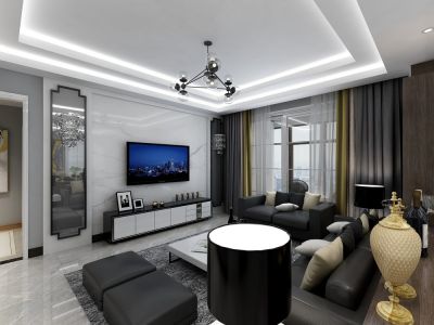 龙湖香醍-114㎡-现代风效果图