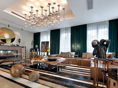 东盛豪庭混搭风格230平米别墅装修案例