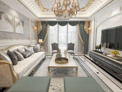 曲江龙邸-108㎡-欧式风效果图