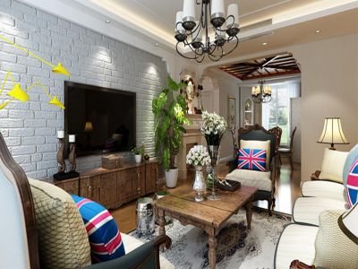 世茂首府-124㎡-美式风效果图