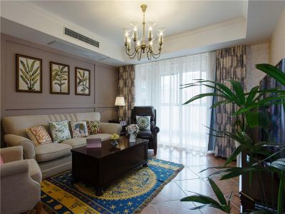 北滨郡府-118㎡-美式风效果图