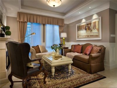 水都豪庭-116㎡-美式风效果图