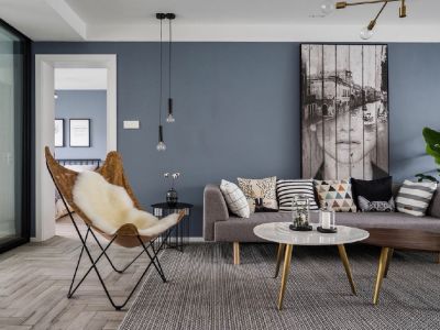 公园大地-97㎡-极简风效果图