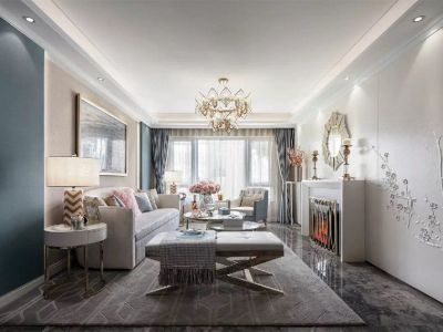 幸福里-92㎡-混搭风效果图