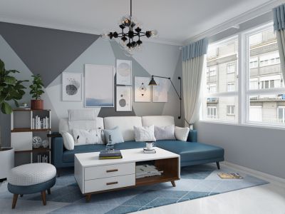 盛华园-101㎡-北欧风效果图